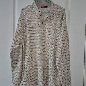 Southern Marsh Pawleys Rope Pullover 1/4 snap Sweater Sweatshirt Stripes Medium